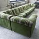 Large 7 piece modular / sectional sofa in striped upholstery, Germany, 70s