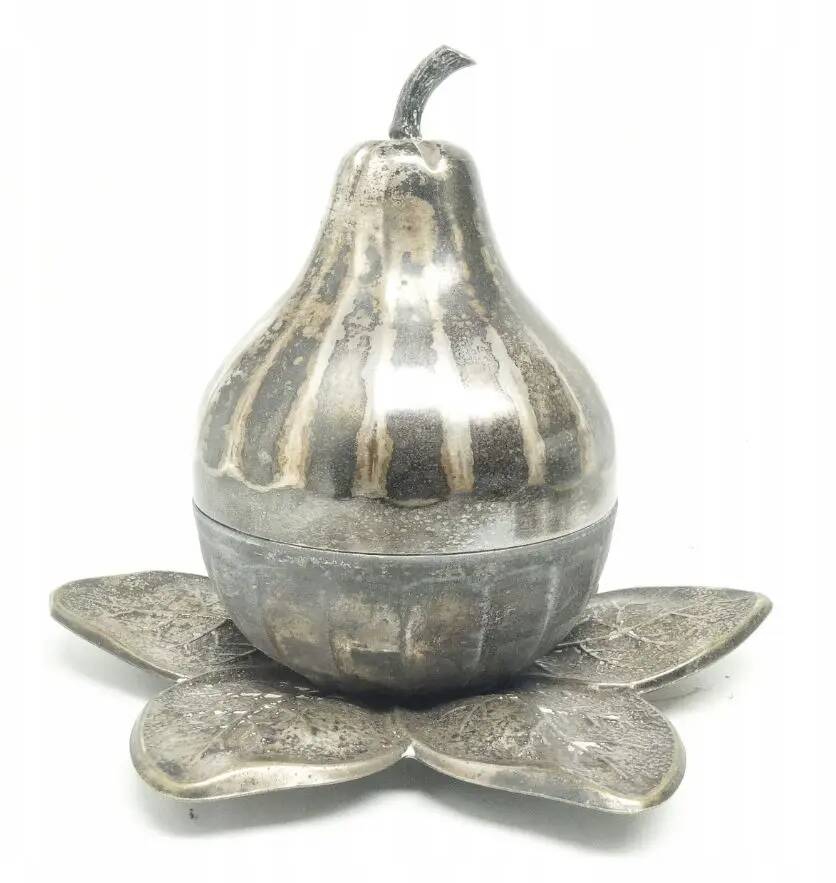 Sugar bowl, Art Deco, silver-plated brass, Szandrik, Hungary, 1930s