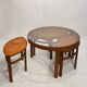 Table basse gigogne scandinave en verre et teck