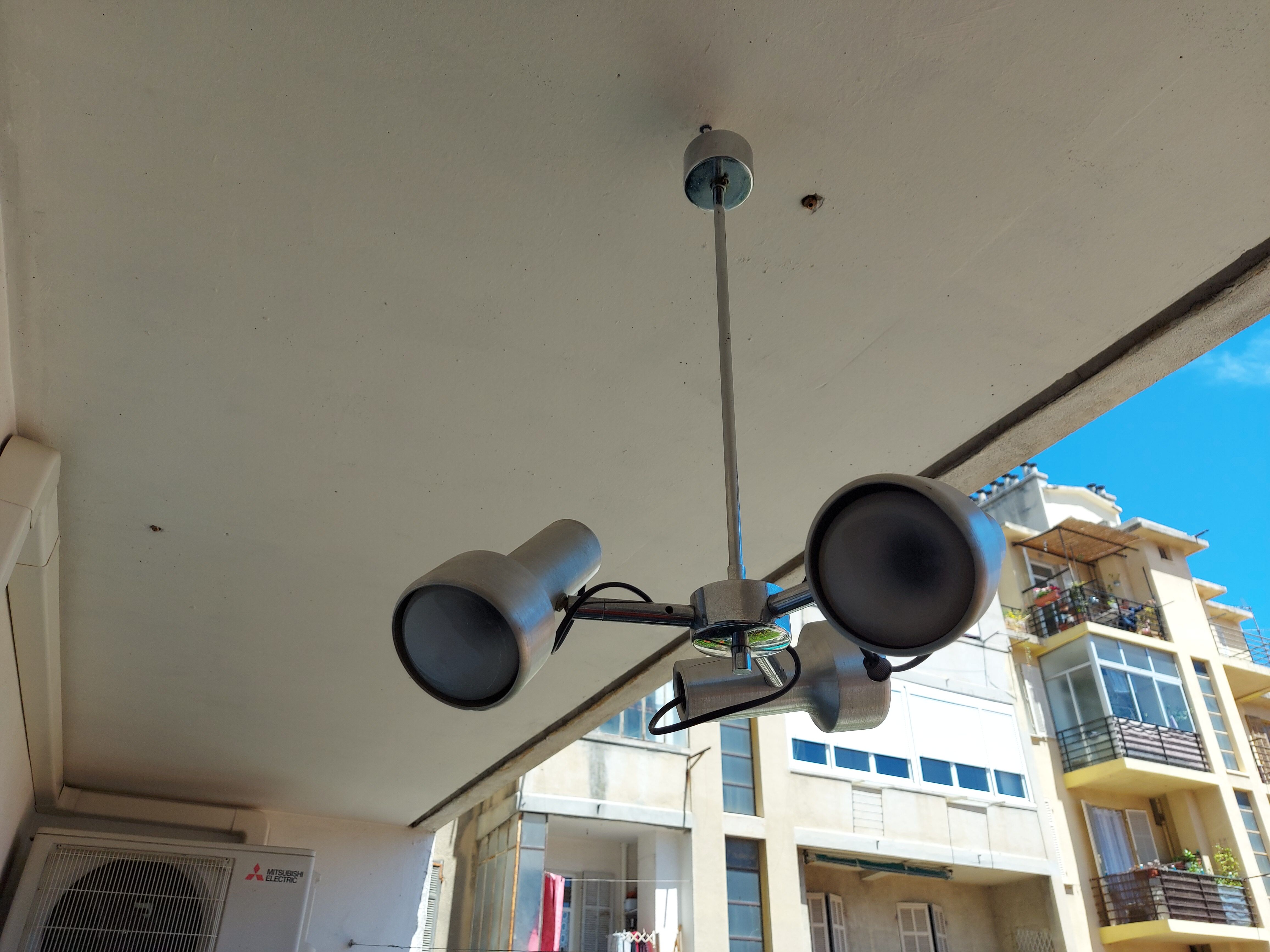 Suspension vintage 70's 3 spots orientable