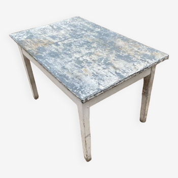 Table ancienne plateau zingue