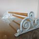 Towel rack in enamelled cast iron pale blue Art Deco 30s 40s