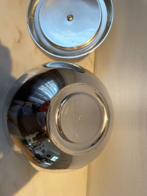 Silver metal ice bucket Apple brand Luxium 1970
