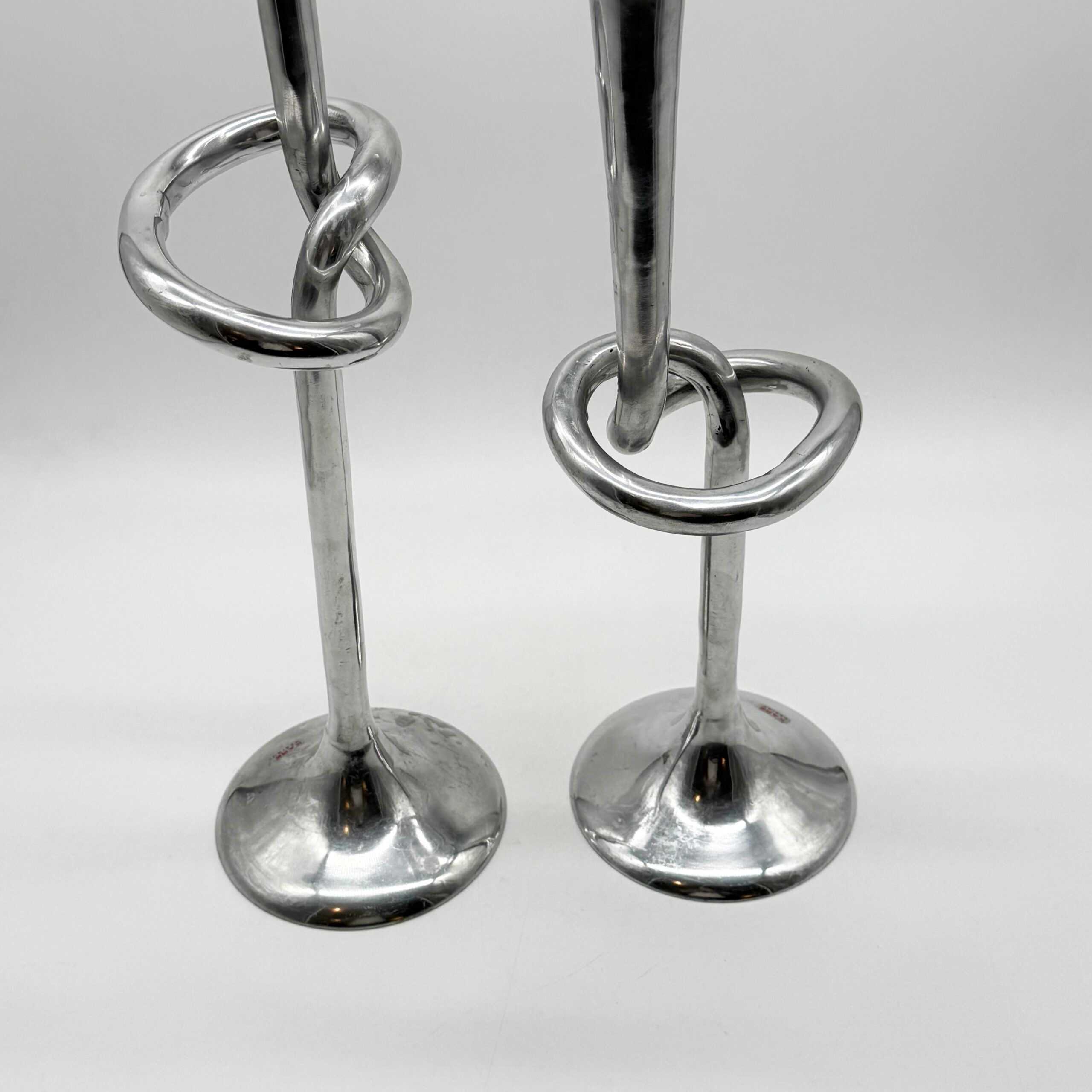 XXL "Giant Knot" candlestick pair – 1980s