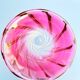 Val Saint Lambert twisted raspberry pink crystal vase signed