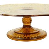 Art Deco Amber Cake Stand Depression Glass 33cm