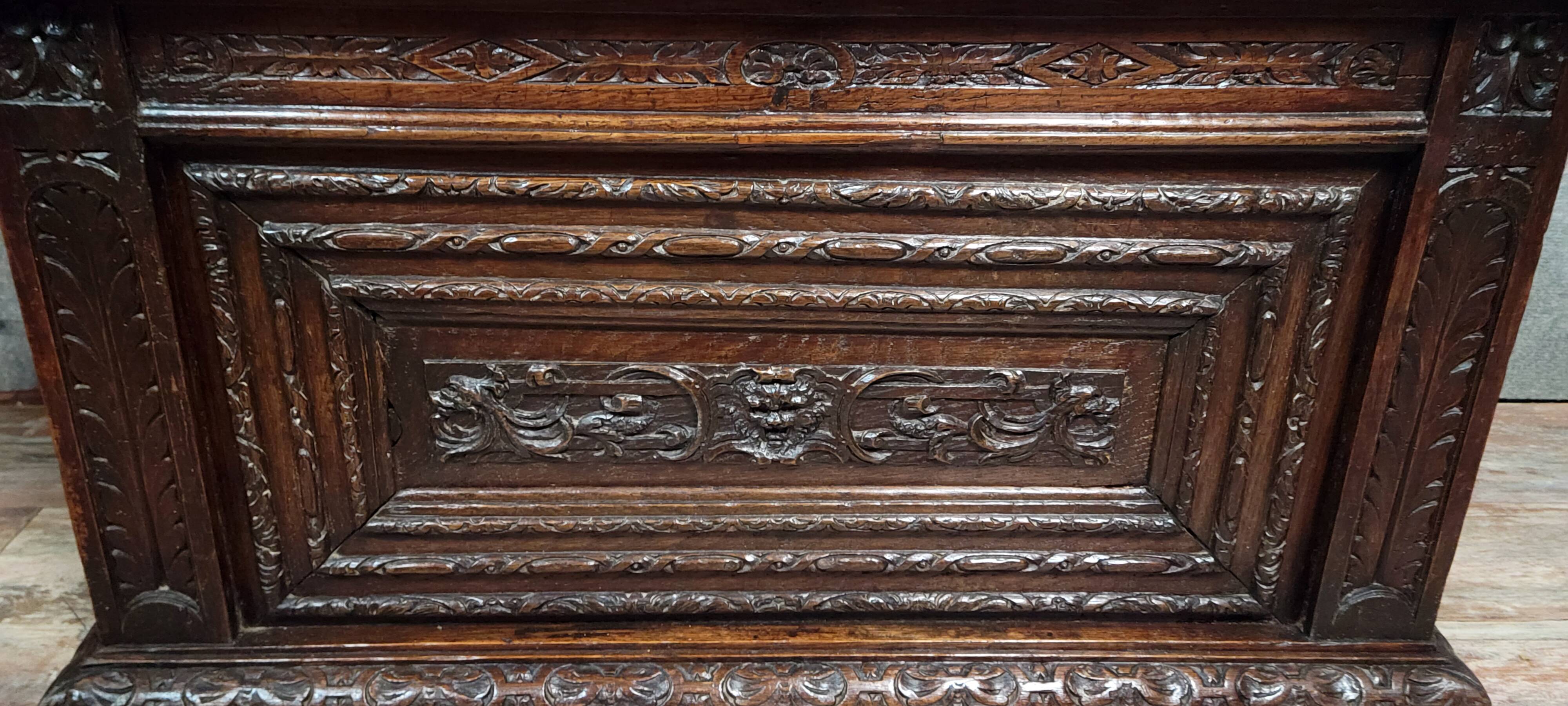 Louis XIII period solid oak chest