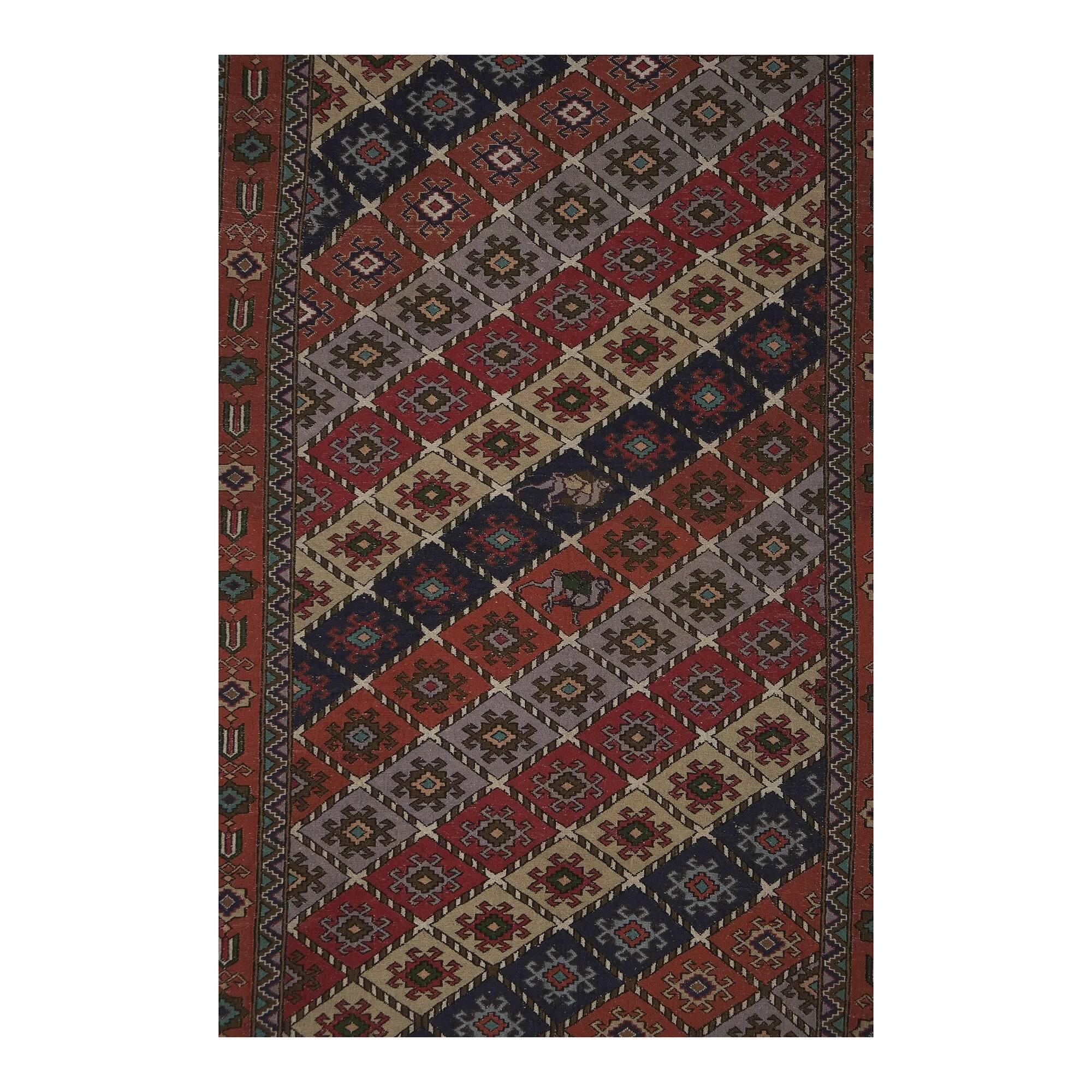 Vintage Turkish handmade rug 126x195 cm