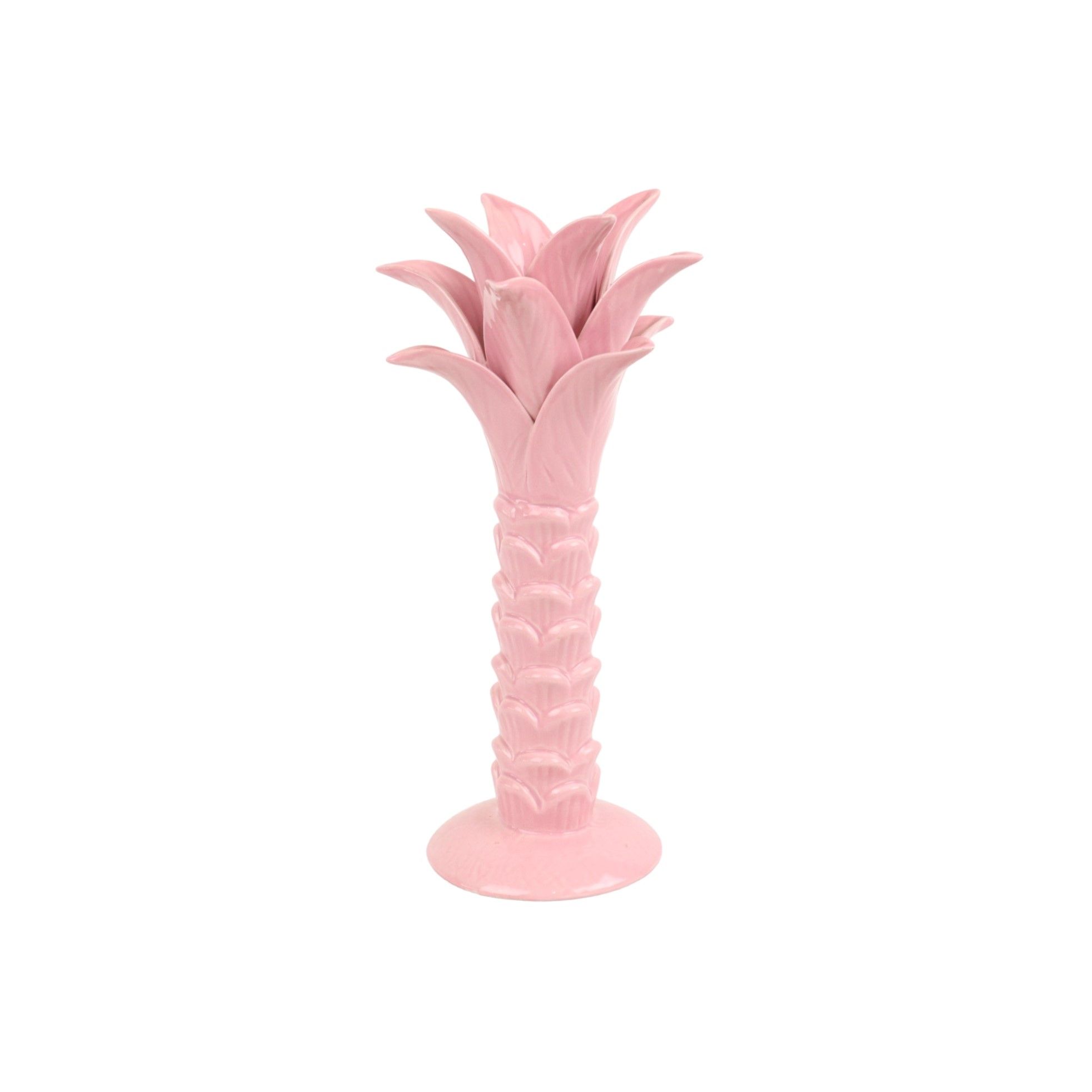Vintage pink vase palm tree martan portugal 701 crackle porcelain 31cm