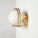 1970s wall lamp / sconce in brass and opaline glass, Italy