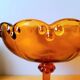 Amber glass fruit bowl