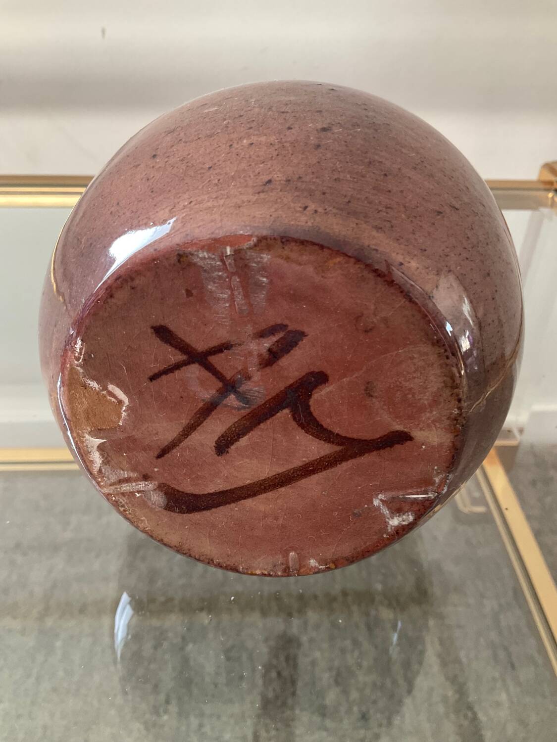 Vintage glazed terracotta vase