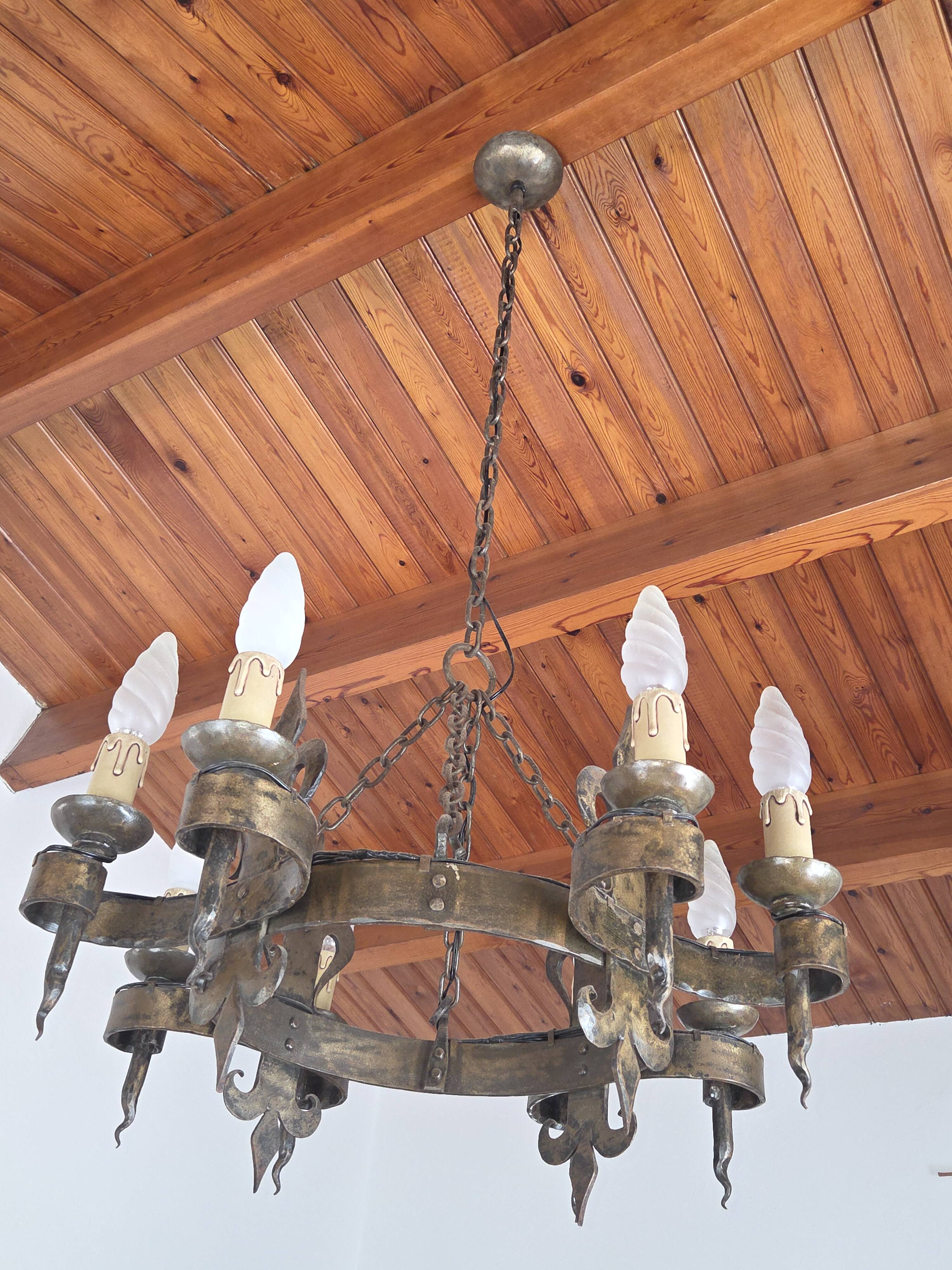 Handcrafted wrought iron electric suspension