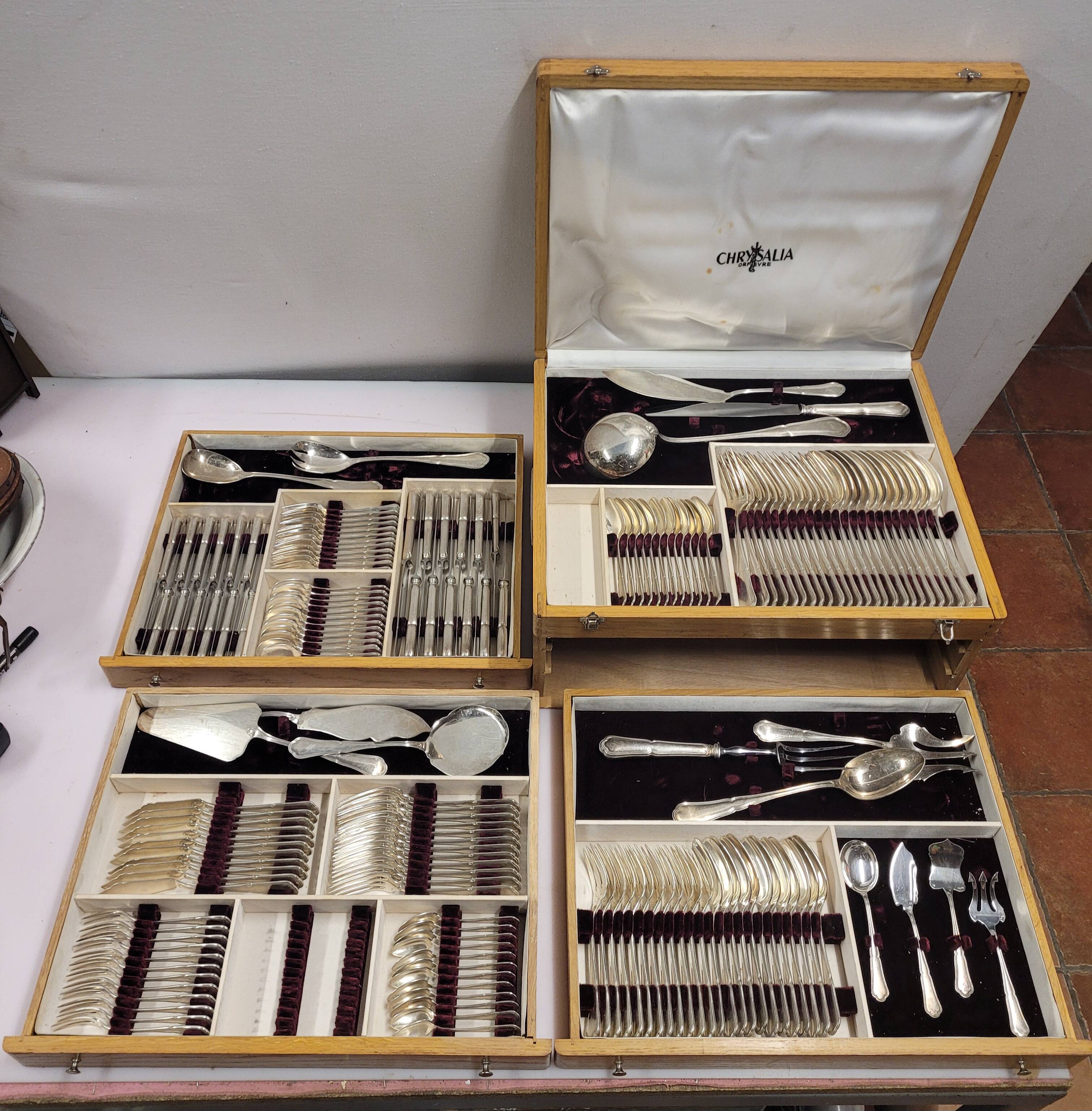 Cutlery set 170 pieces in chrome metal Goldsmith Chrysalia