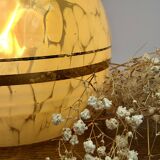 Vintage tulip wall lamp in yellow and gold Clichy glass