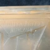 Art Deco pendant lamp in pink frosted glass signed Muller Frêres Luneville