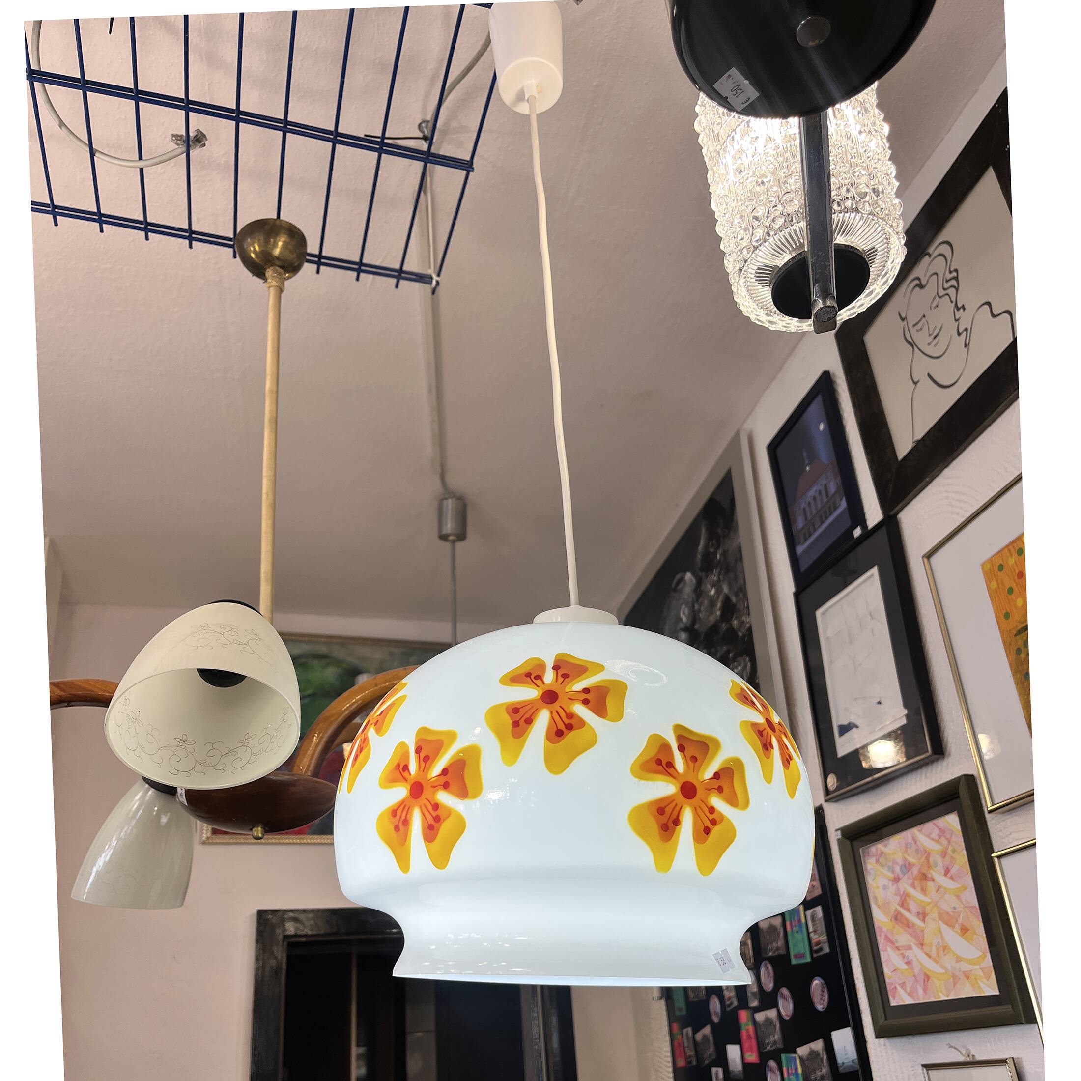 Hanging lamp, VEB Beleuchtungsglaskombinat Görlitz, Germany, 1970s