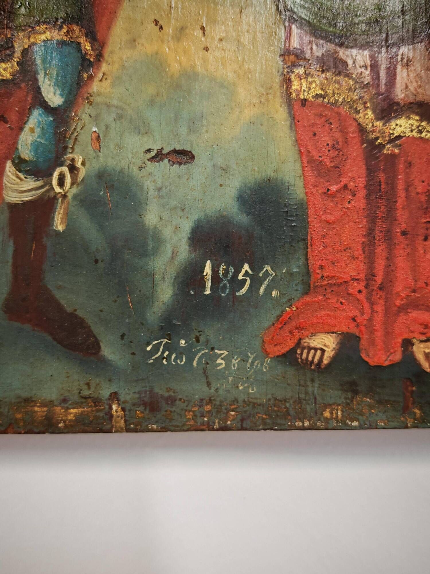 Antique Orthodox icon of Archangels Michael and Gabriel 1857