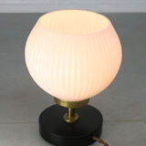 Mid-century brass & opaline table lamp