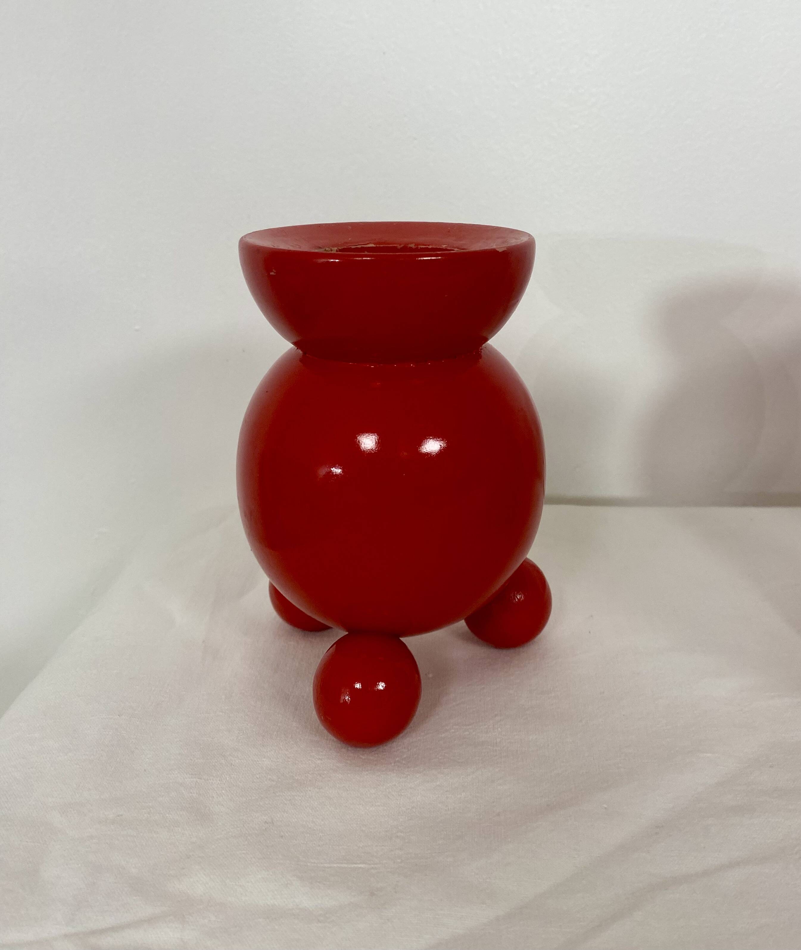 Set of 4 Swedish wooden candlesticks – 1950s