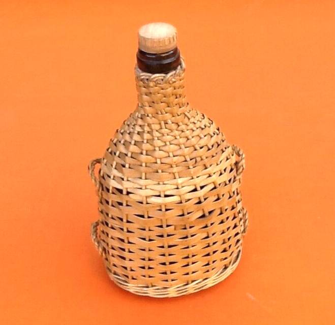 1940s Bottle Woven natural wicker