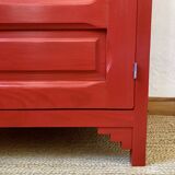 Glazed pine solid wood bonnetière