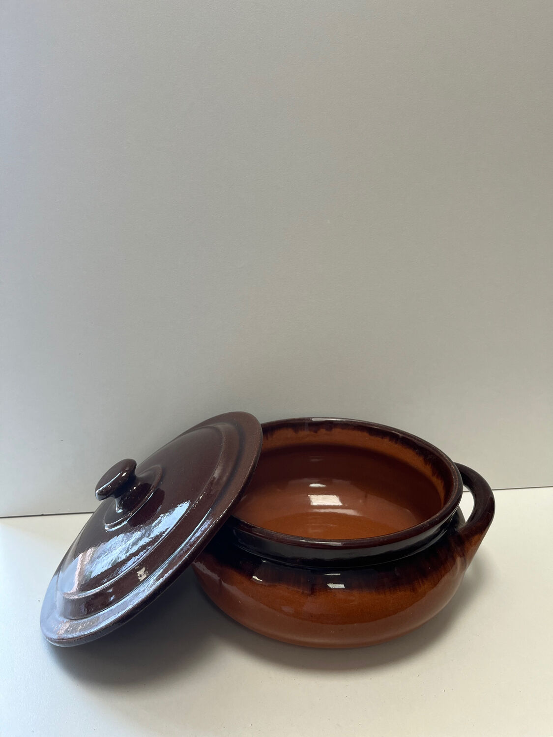 SALERNES enamelled terracotta pot and pitcher 1950