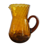 Amber blown glass decanter