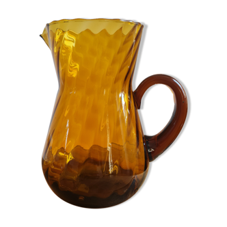 Amber blown glass decanter