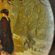 Alsatian terracotta dish painted decorative 19th century