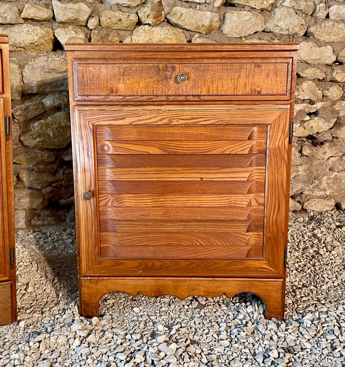 Low sideboard and jam cupboard set - solid wood
