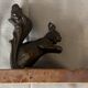 Squirrel ashtray or trinket dish with a regulated marble base office decor