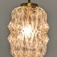 Vintage pendant lamp in molded glass and brass