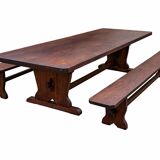 Pair of farmhouse benches 300 cm oak