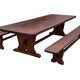 Paire de bancs de ferme 300 cm chêne