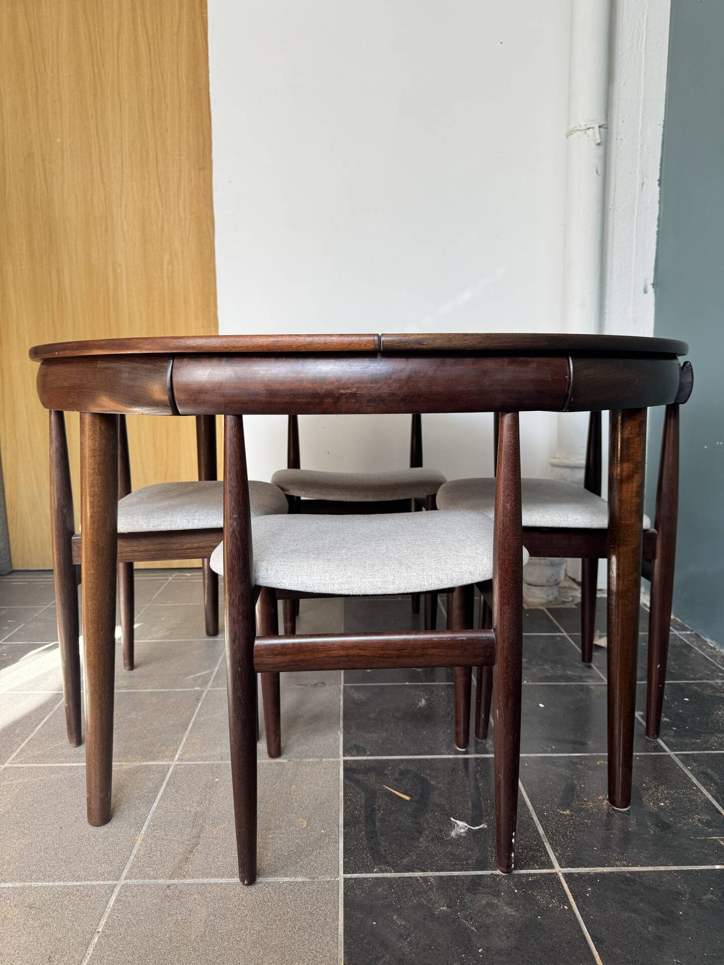 Rare Hans Olsen Roundette dining set, Denmark (1960s)