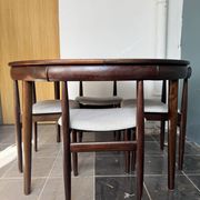 Rare Roundette dining room set by Hans Olsen, Denmark (1960s)