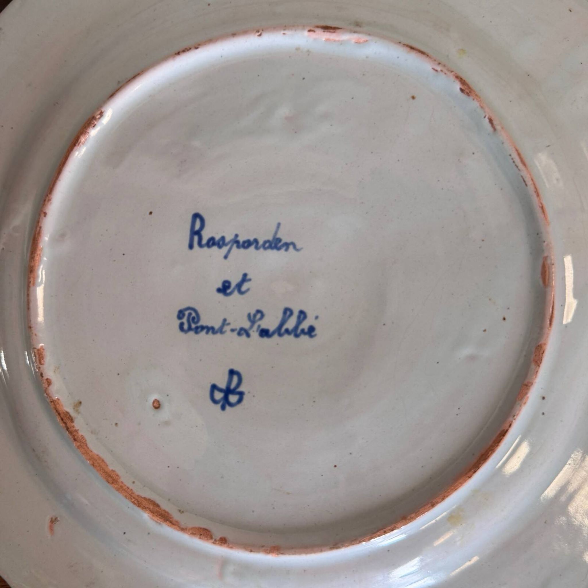 Porquier Scalloped Plate - Beautiful Rosporden and Pont-l'Abbé decor