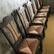 Solid chene chairs with straw seat