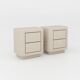 Handmade Textured Plaster Nightstands with Walnut Interior, set of 2
