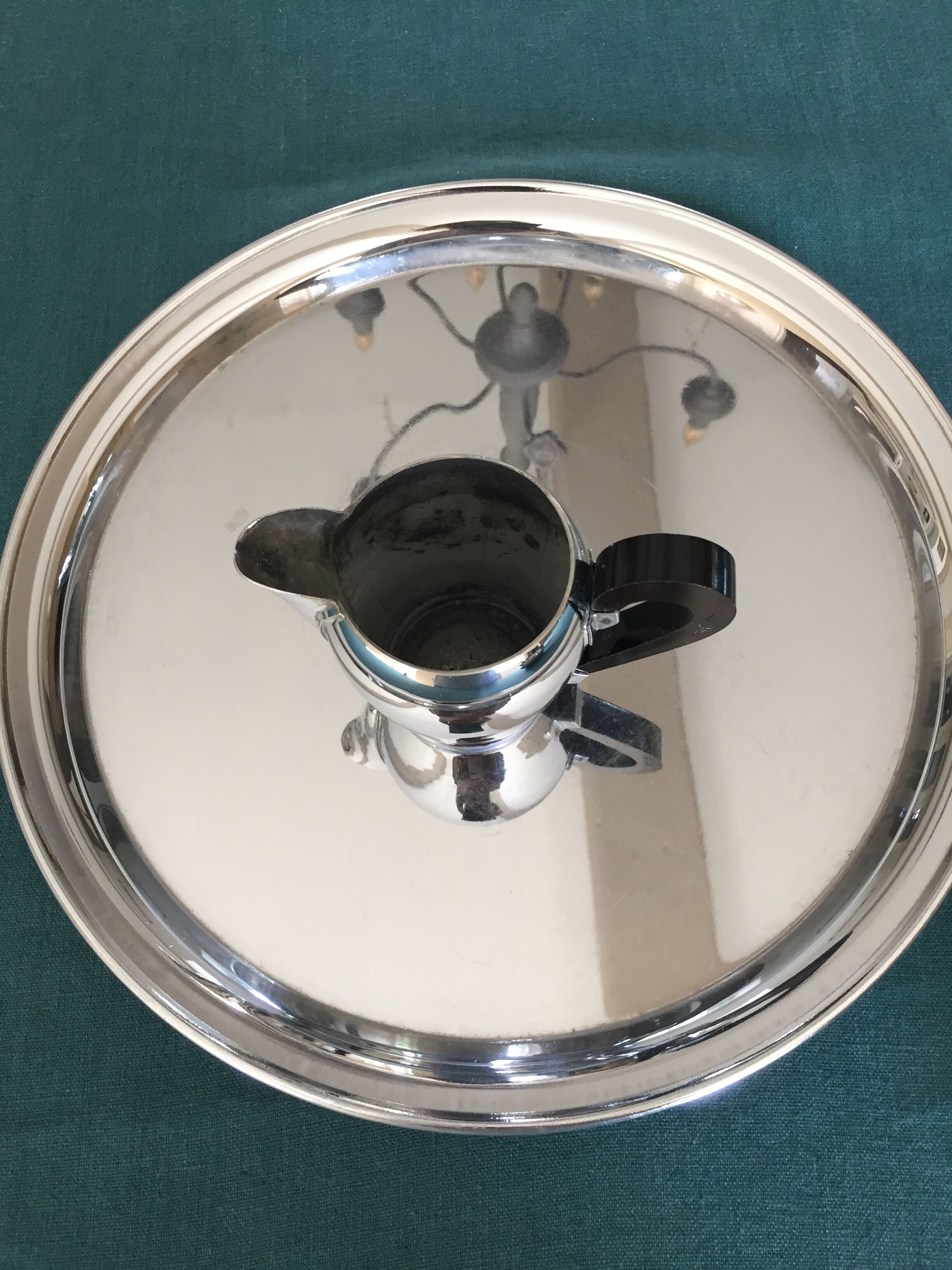 Tea service or coffee in chromed copper with tray year 70