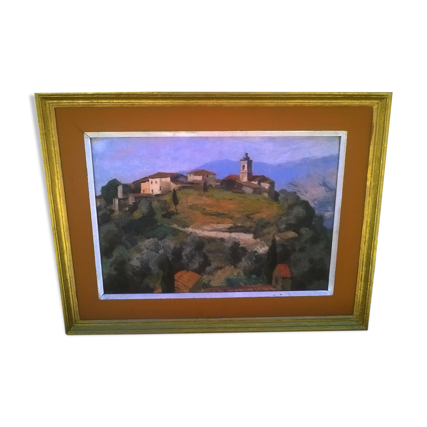 Painting of the town of castellar " Frédéric Léon Deshayes (1883-1970)"