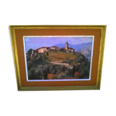 Painting of the town of castellar " Frédéric Léon Deshayes (1883-1970)"