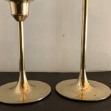 4 Scandinavian brass candle holders