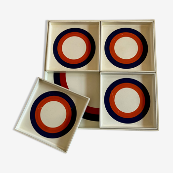 Set of 5 trays target Prisunic design 1960