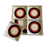 Set of 5 trays target Prisunic design 1960