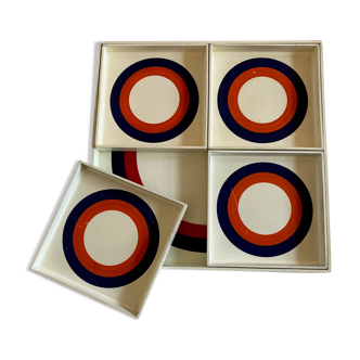 Set of 5 trays target Prisunic design 1960