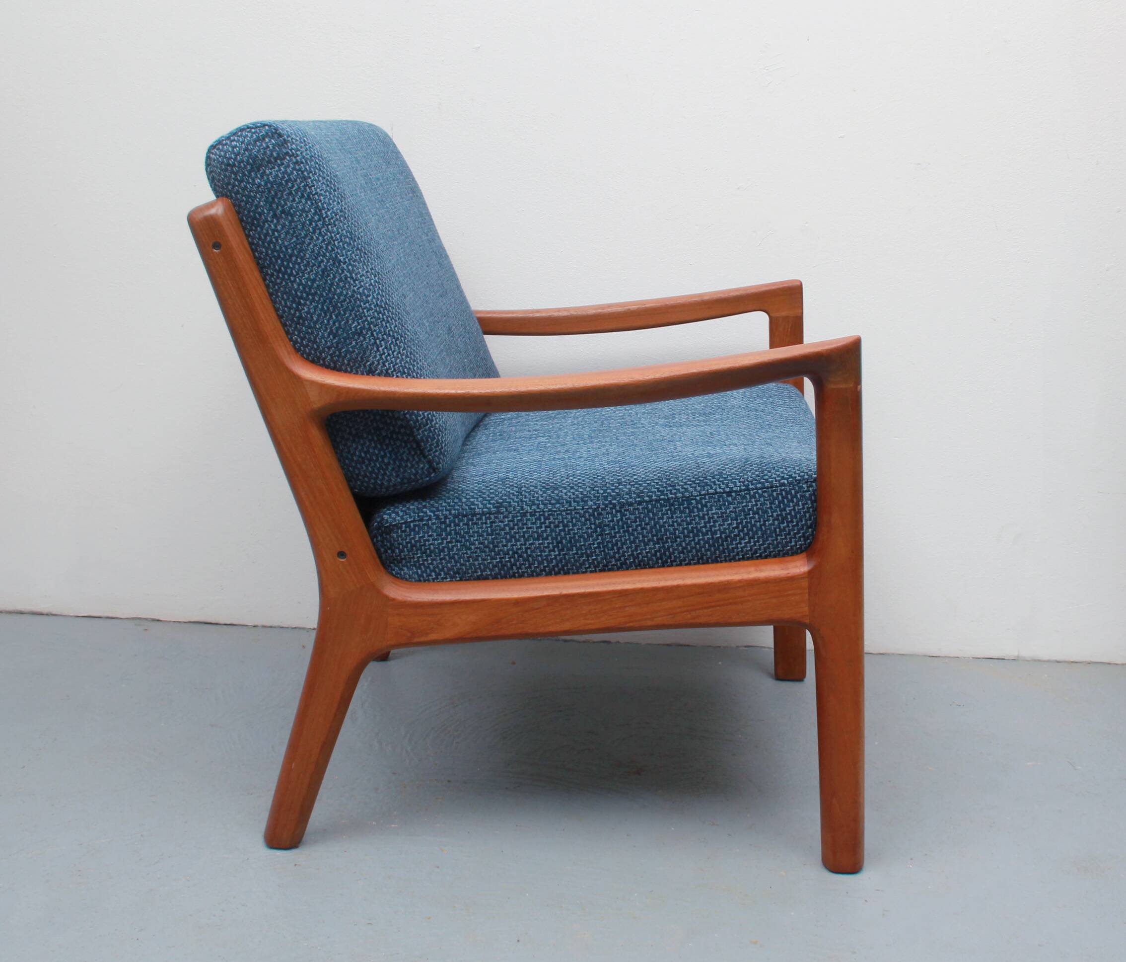 1960s armchair + ottomane teak, Ole Wanscher for Cado