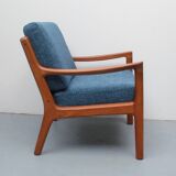 1960s armchair + ottomane teak, Ole Wanscher for Cado