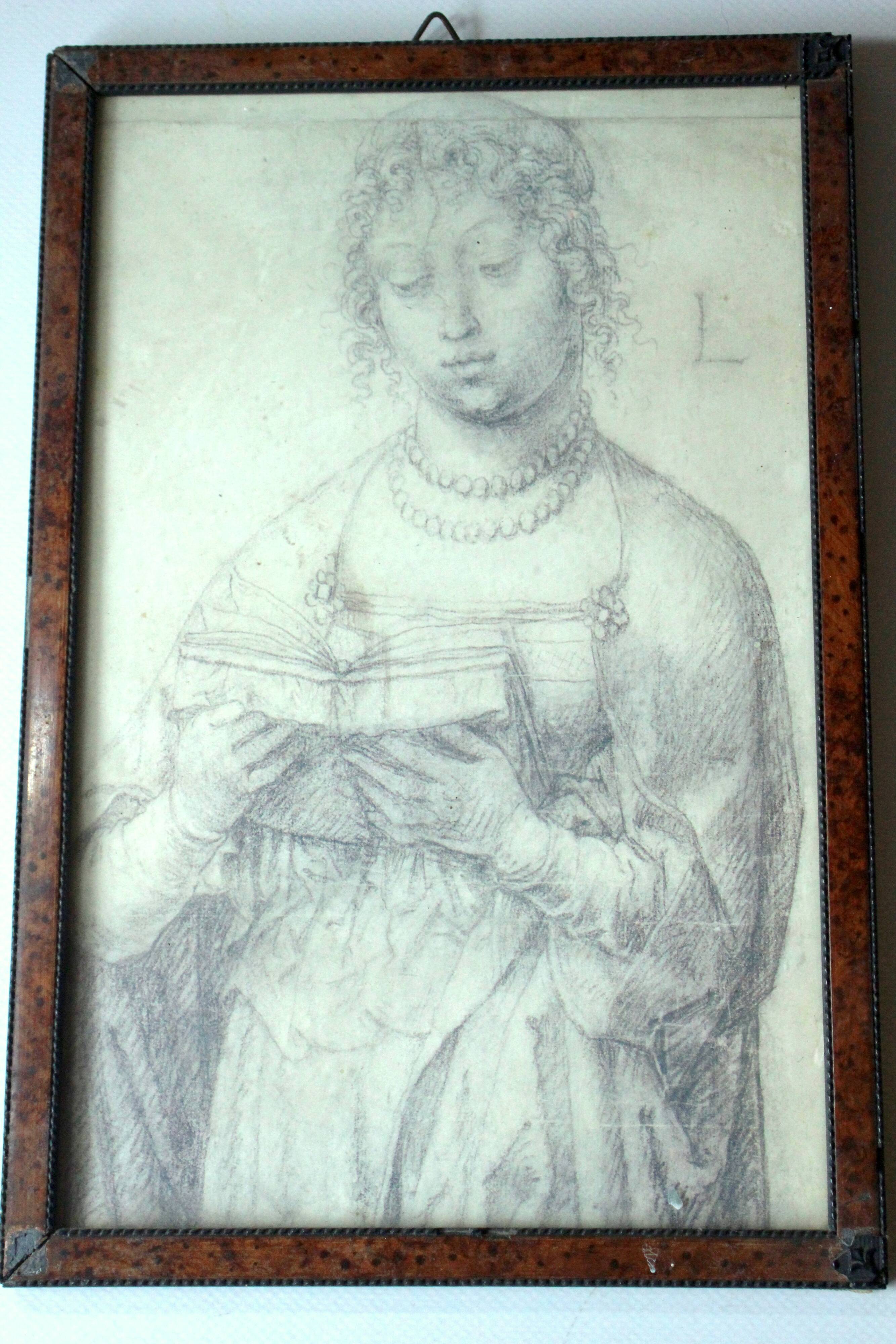 Dessin au crayon romantique antique